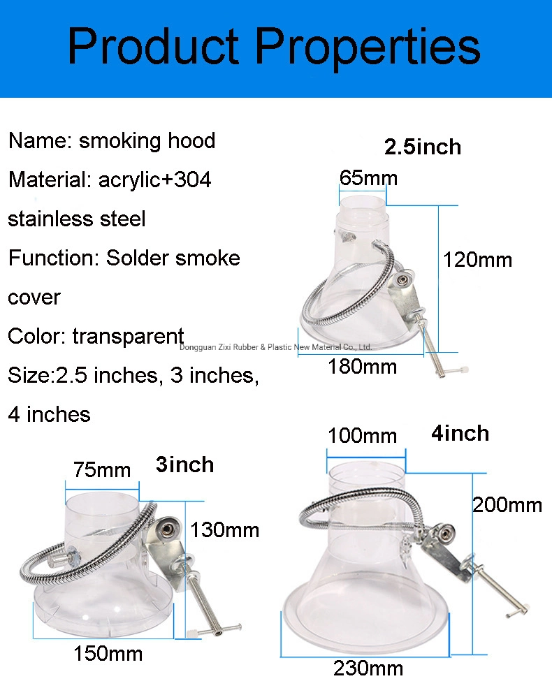 Thickened Transparent Solder Smoking Cover Bellmouth Assembly Line Smoking Suction Exhaust