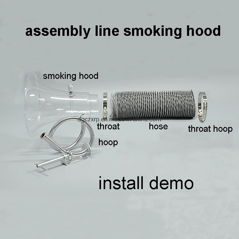 Manufacturers Assembly Line Electronic Soldering Iron Bell Mouth Smoking Exhaust Hood with Hose and Bracket Clamp