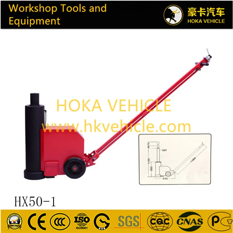 Europe High Quality 50t Pneumatic Hydraulic Jack Hx50-1 for Heavy Duty Truck and Bus Workshop